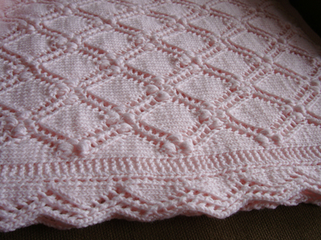 Lace Knit Baby Blanket Pattern by NancyHearneDesigns on Etsy